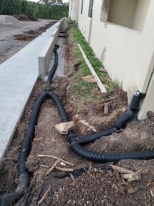 Retaining Wall and Downspout Draingage